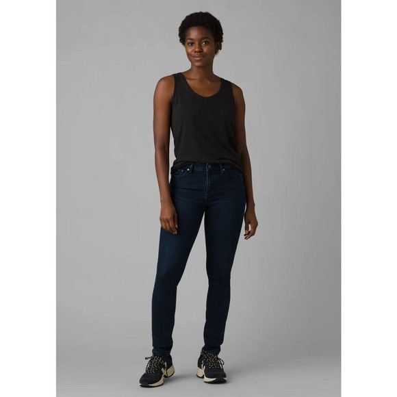 Prana Sienna Fitted True Blue Stretch Organic Tall Inseam 33" Size 8/29 NWT - Picture 1 of 12